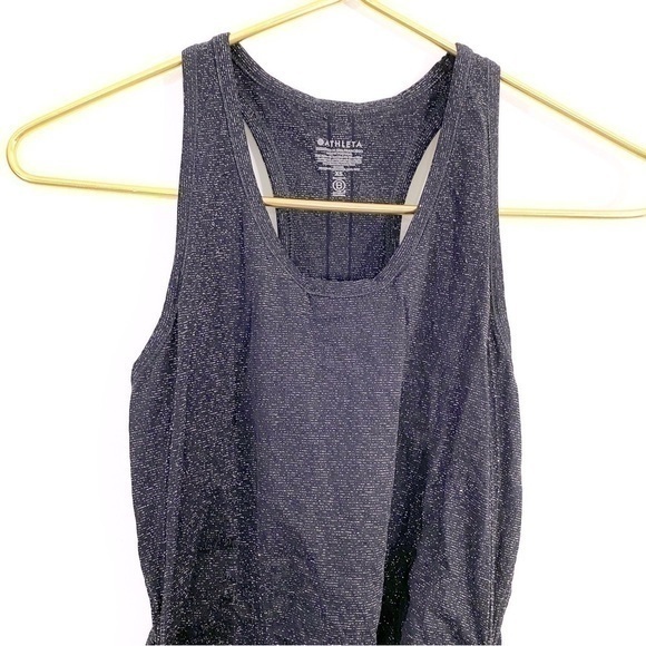 Athleta XS Seamless Stretch Tank Top‎ Black Sparkle Racerback - Picture 4 of 11